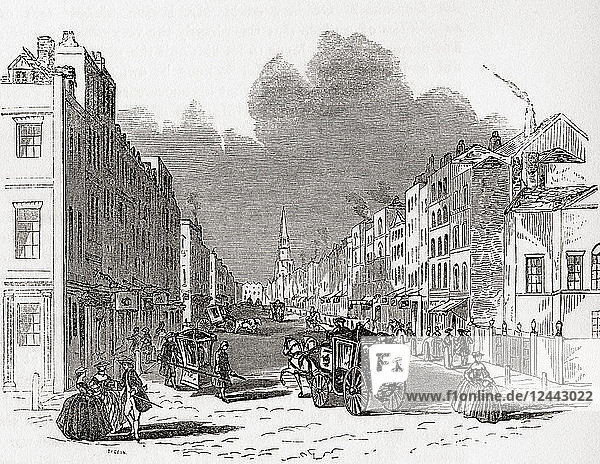 Pall Mall  City of Westminster  London  England seen here c.1740. From Old England: A Pictorial Museum  published 1847.