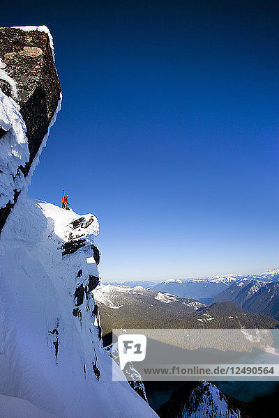 Drew Tabke Standing On Top Of Cascade Mountains In Washington