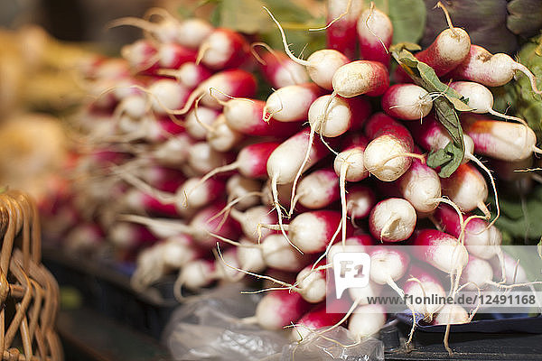 Radishes In The Market Of Les Halles De Narbonne