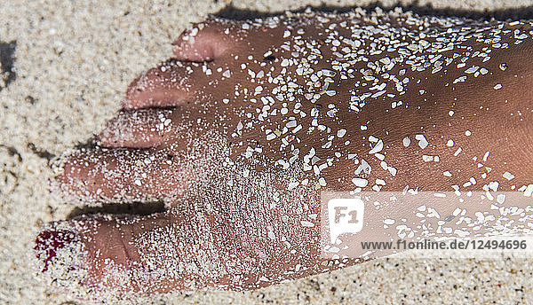 Sandiger Fuß in Lombok  Indonesien