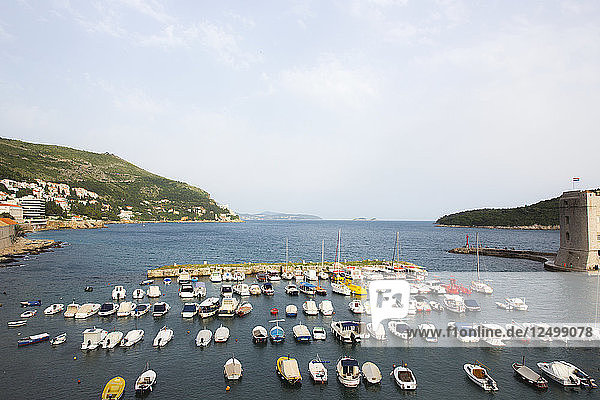 High Angle View Of The Dubrovnik Hafen in Kroatien