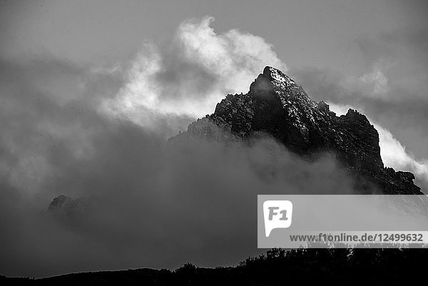 Der Mount Kenia erhebt sich aus den Wolken