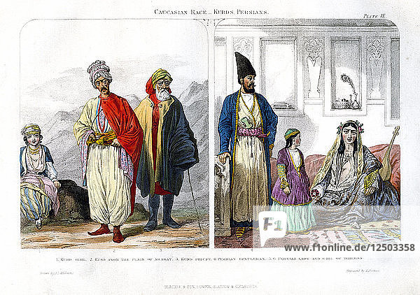 Kaukasische Rasse  Kurden und Perser  1873.Künstler: A Portier