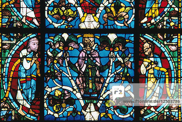 King Solomon  stained glass  Chartres Cathedral  France  1145-1155. Artist: Unknown