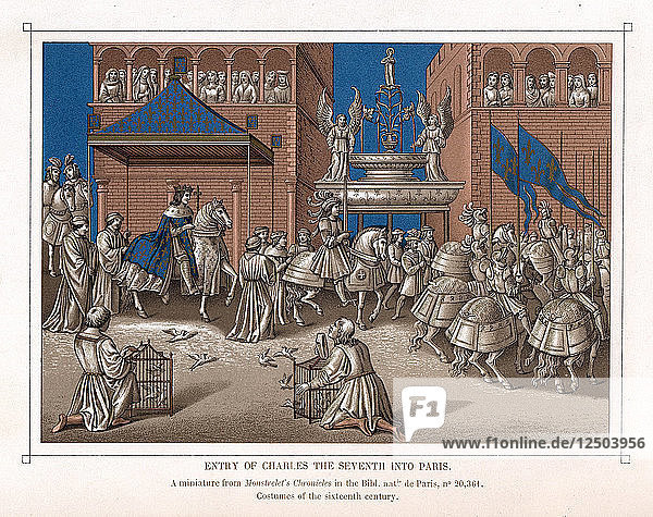 Triumphaler Einzug von Karl VII.  König von Frankreich  in Paris  um 1435. Künstler: Unbekannt