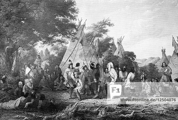 Dog Dance of the Dakotas c1847.Artist: Seth Eastman