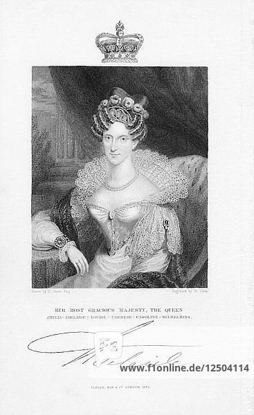 Adelaide of Saxe-Coburg Meiningen  German-born Queen-consort of William IV  1832. Artist: Unknown