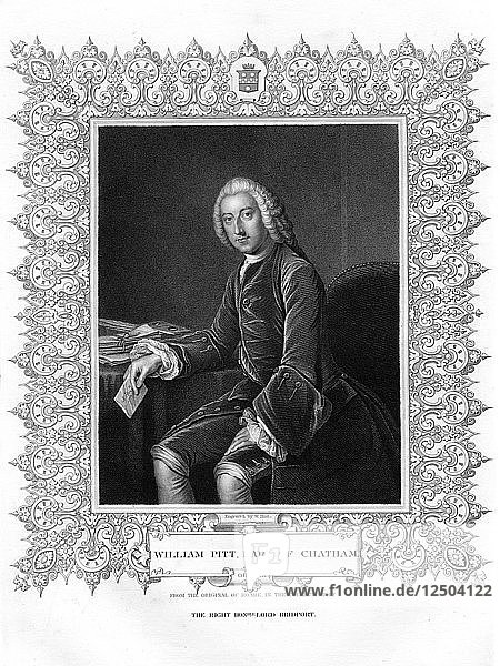 William Pitt  1. Earl of Chatham  britischer Whig-Staatsmann  (19. Jahrhundert).Künstler: W. Holl