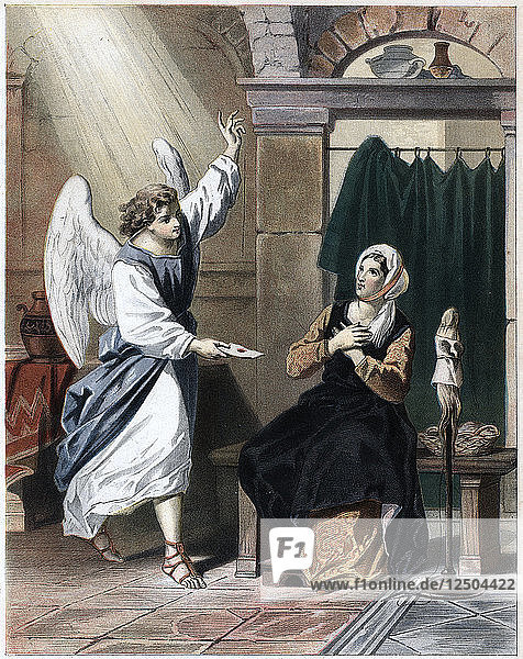 Angel bringing a letter from God to Christiana c1850. Artist: Unknown