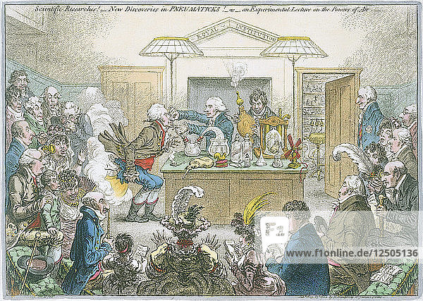 Chemische Vorlesung  1802. Künstler: James Gillray