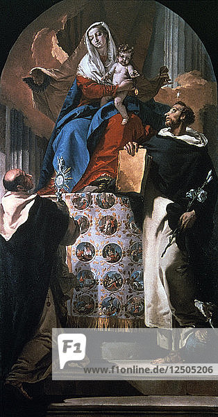 Jungfrau und Kind mit dem Heiligen Dominikus und dem Heiligen Hyazinth  1740-1750. Künstler: Giovanni Battista Tiepolo