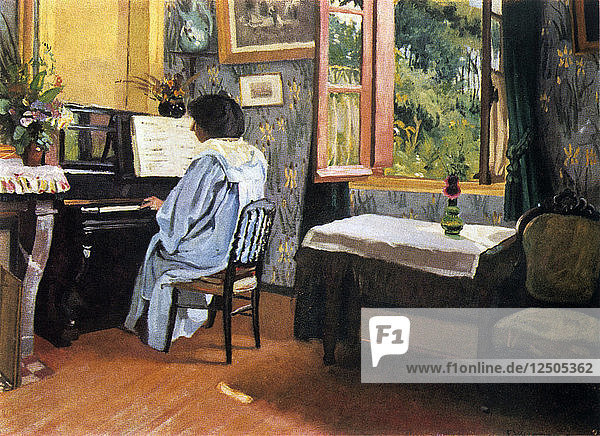 Lady at the Piano  1904. Artist: Félix Vallotton