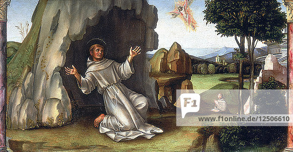 St Francis Receiving the Stigmata late 15th-early 16th century. Artist: Francesco Francia