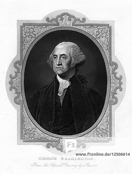 George Washington  erster Präsident der Vereinigten Staaten  19. Jahrhundert. Künstler: Unbekannt