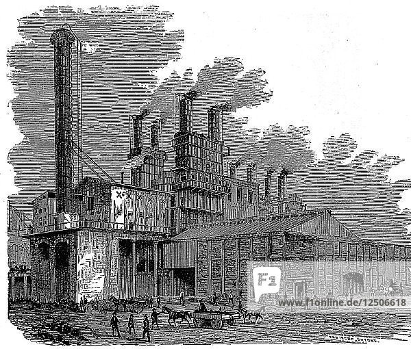 Hochöfen der Phoenix Iron and Bridge Works  Phoenixville  Pennsylvania  USA  1873. Künstler: Unbekannt