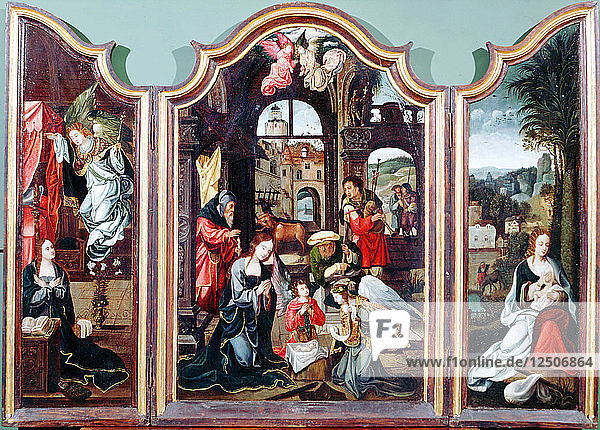 Adoration of the Shepherds  triptych  late 15th-early 16th century. Artist: Cornelius Engebrechtsz