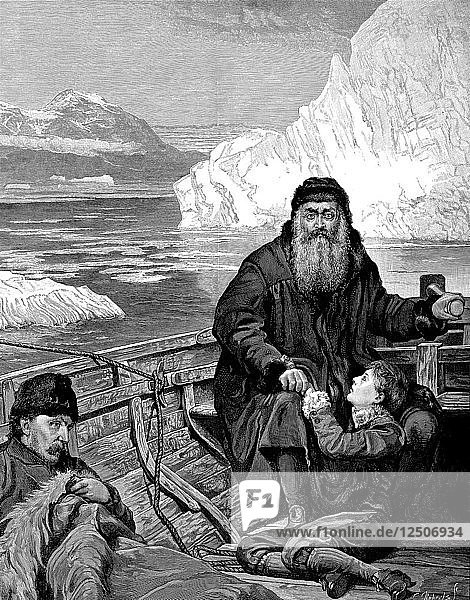 Der englische Seefahrer Henry Hudson (1550-1611) auf seiner letzten Reise. Künstler: Unbekannt