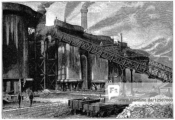 Blast furnaces  Barrow Hematite Iron and Steel Company  Barrow in Furness  Cumbria  1890. Artist: Unknown