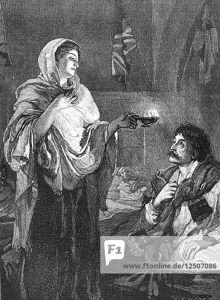 Die Dame mit der Lampe  um 1880. Künstler: Unbekannt