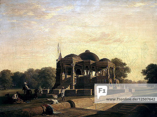 Antiker Tempel in Hulwud  1826. Künstler: William Frederick Witherington
