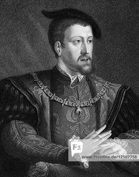Karl V.  König von Spanien und Kaiser des Heiligen Römischen Reiches ab 1519  1835. Künstler: Anon
