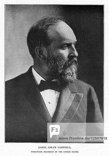 James Abram Garfield  20. Präsident der Vereinigten Staaten  um 1881. Künstler: Unbekannt