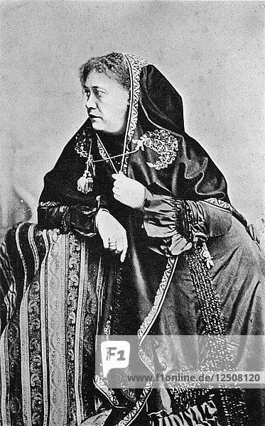 Helena Petrovna Blavatsky  russischstämmige amerikanische Theosophin  1875. Künstlerin: Unbekannt