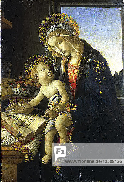 Madonna mit Kind (Madonna des Buches)  1483. Künstler: Sandro Botticelli