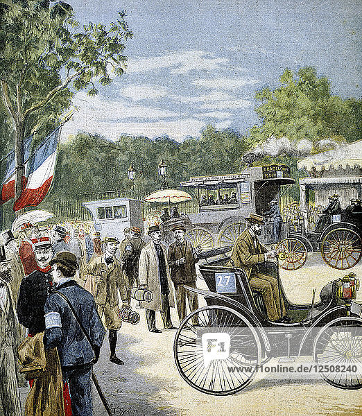 Automobil-Zuverlässigkeitstest zwischen Paris und Rouen  gesponsert von Le Petit Journal  1894. Künstler: Unbekannt