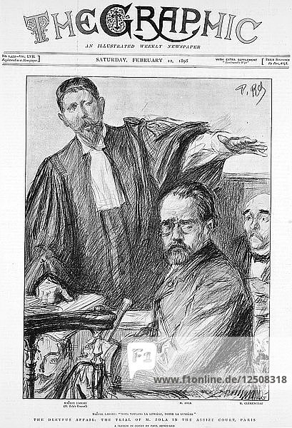 Trial of Emile Zola  French author  1898. Artist: Unknown