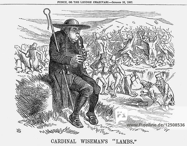 Kardinal Wisemans Lämmer  1862. Künstler: John Tenniel