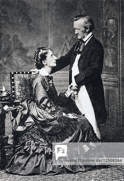 Richard und Cosima Wagner  Ende des 19. Jahrhunderts. Künstler: Unbekannt