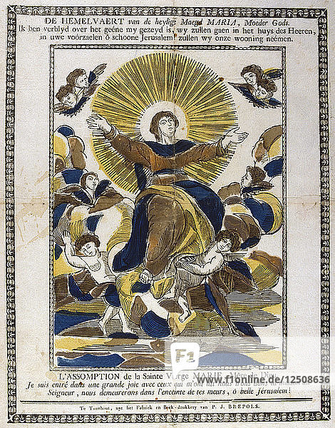 Himmelfahrt der Jungfrau Maria  19. Jahrhundert. Künstler: Anon