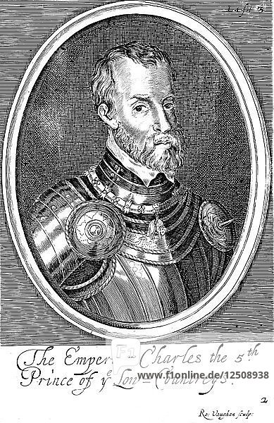Karl V.  König von Spanien und Kaiser des Heiligen Römischen Reiches ab 1519  17. Jahrhundert. Künstler: Anon