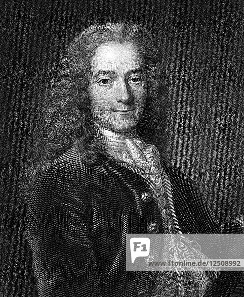 Voltaire  französischer Schriftsteller  Dramatiker  Satiriker und Literat des 18. Jahrhunderts. Künstler: Unbekannt