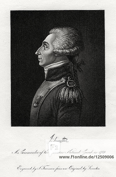 Marquis de Lafayette  französischer Militärführer und Staatsmann  1845. Künstler: S. Freeman