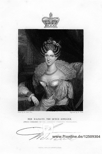 Königin Adelaide  die Gemahlin der Königin  19. Jahrhundert Künstler: H. Cook