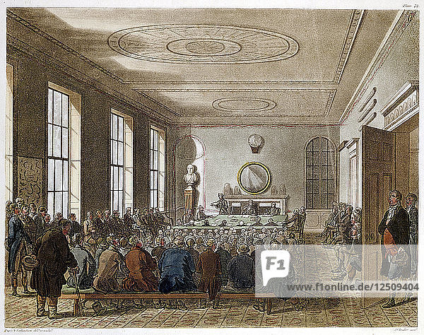 Sitzung der Landwirtschaftlichen Gesellschaft  London  1808-1810. Künstler: Augustus Charles Pugin