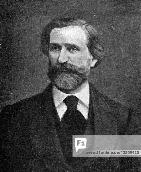Giuseppe Verdi  italienischer Komponist  1909. Künstler: Unbekannt
