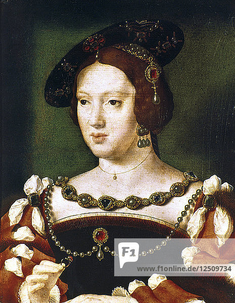 Porträt von Eleonore  Königin von Frankreich  um 1530-1540. Künstler: Joos van Cleve