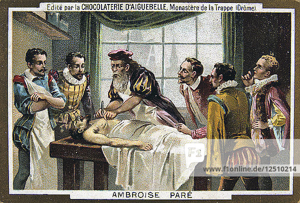 Ambroise Pare  französischer Militärarzt aus dem 16. Jahrhundert  (19. Jahrhundert). Künstler: Unbekannt