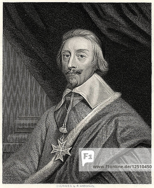 Kardinal Richelieu  französischer Prälat und Staatsmann  19. Jahrhundert. Künstler: Richard Woodman