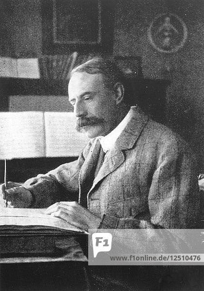 Sir Edward Elgar  (1857-1934)  englischer Komponist  Ende 19. - Anfang 20. Jahrhundert. Künstler: Unbekannt