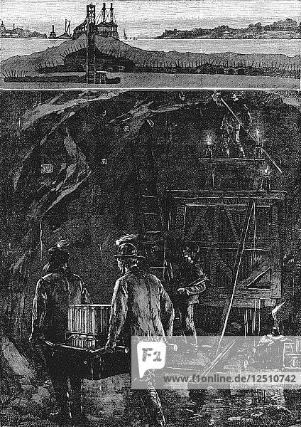 Blowing up Flood Rock 1885 (1886). Artist: Anon
