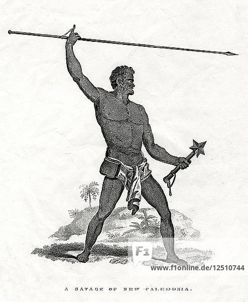 Ein Wilder aus Neukaledonien  Südwestpazifik  19. Jahrhundert. Künstler: Unbekannt