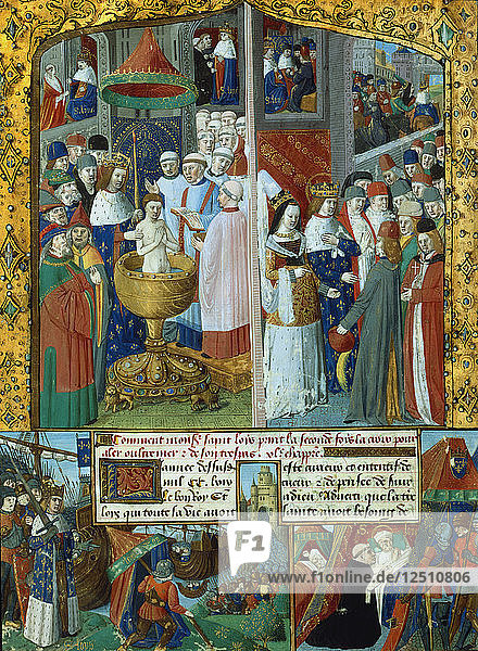 Scenes from the life of Louis IX  King of France  13th century (15th century). Artist: Unknown