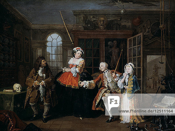 Heiraten A-la-Mode: 3. Die Inspektion  um 1743. Künstler: William Hogarth