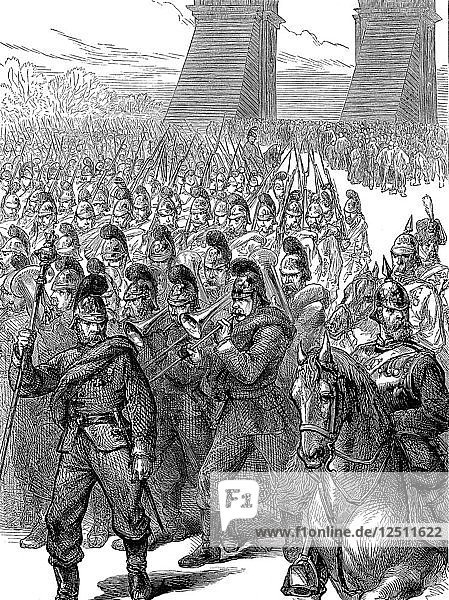Besetzung von Paris durch die Deutschen nach dem Deutsch-Französischen Krieg  1871 (um 1880). Künstler: Unbekannt
