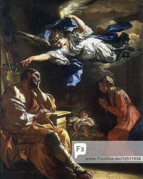 Der Traum des heiligen Joseph  um 1677-1747. Künstler: Francesco Solimena