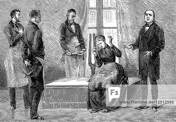 Jean Martin Charcot bei einer Hypnosevorführung  1879. Künstler: Anon